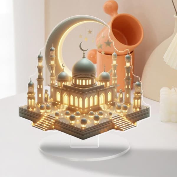 2D Akryl Måne Håndverk Dekorasjon For Ramadan Slott Kirke Bue A1