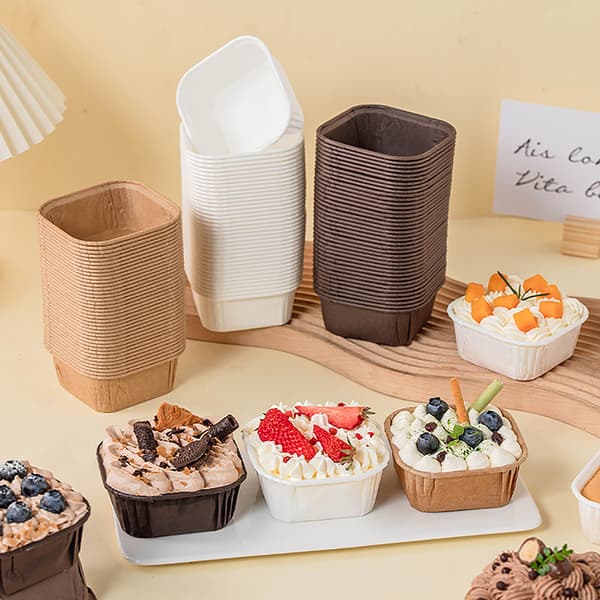 50 stk/sett Kakeform Firkantet Brødform Kake Muffins Cupcake White