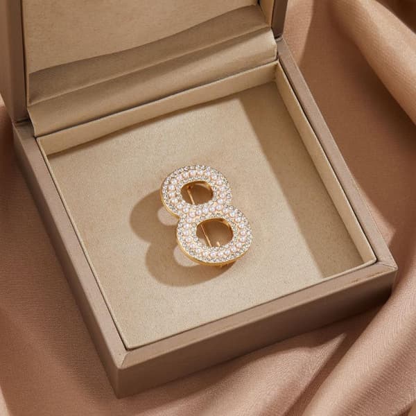 0-9 Nummer Brocher Til Kvinder Unisex Rhinestone Perle Fest Cau A7