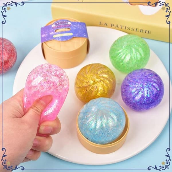 Glitter Mochi: Realistisk ångbulle stressavlastare A1 Random 1PC
