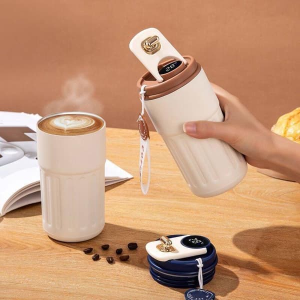Rustfrit stål isoleret kop display temperatur kaffekop li A6