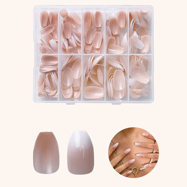 120/240/360 stk./æske bløde gel lyserøde franske neglespidser, medium mandelformede E 240Pcs