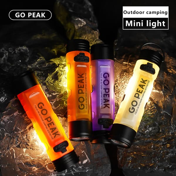 1 stk. Mini lommelygte til lommen Udendørs nøgleclips Hætte Ambient Led Lon Orange 2