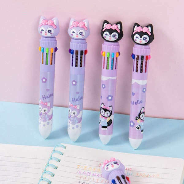 e Sarjakuva Kuromi 10 Color Ball Pen Kawaii 0,7 mm multi kynä A1