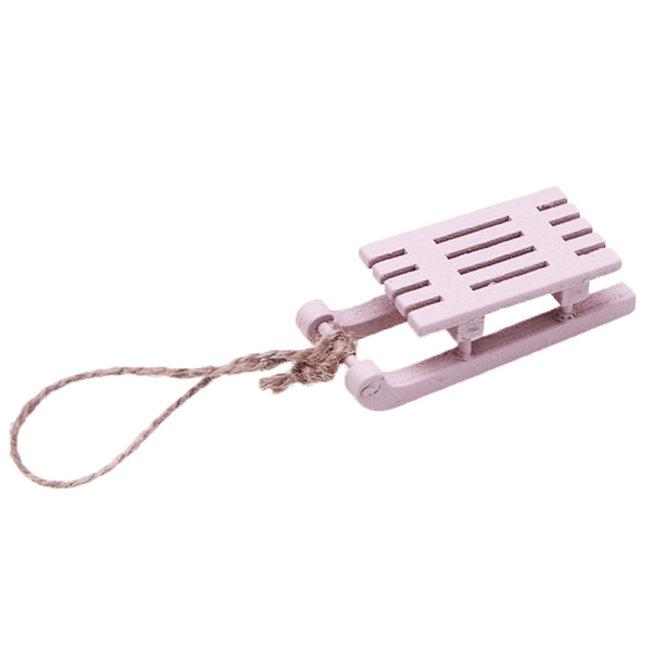 1:12 Dukkehus Miniatyr sledepynt Jul levende scene Pink