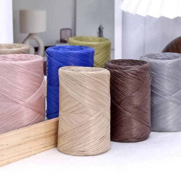14 farger 150m raffia strågarn for håndhekling DIY strikking A6