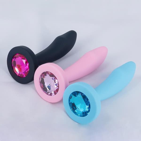 1/3 st silikon anal butt plug pärlor träningsset prostatamassage Black M