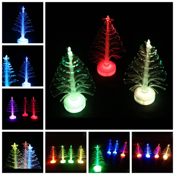 Farverigt LED fiberoptisk natlys juletræslampe lys C
