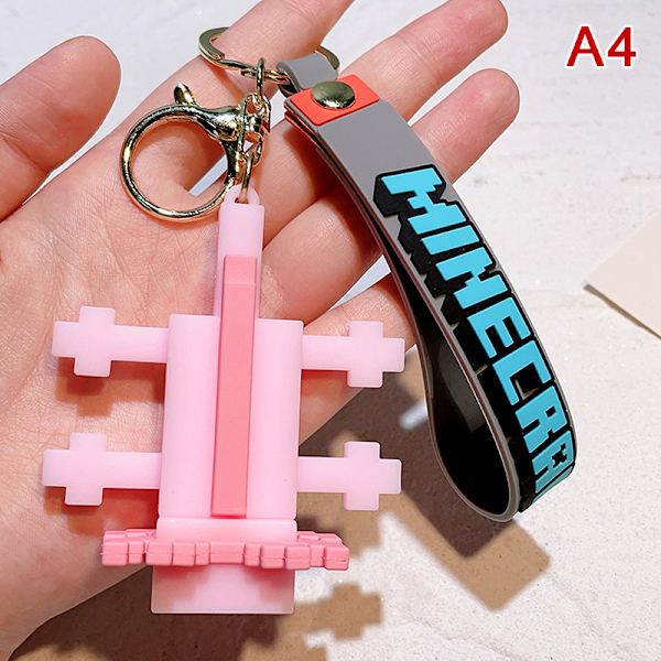 Nyt 3D-spil Minecraft PVC nøglering Ainme Steve Creeper My World A3
