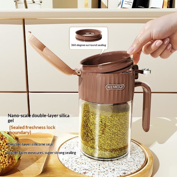Lätt Lyxig Kryddförvaringslåda Press-Typ Hushåll Förseglad Coffee