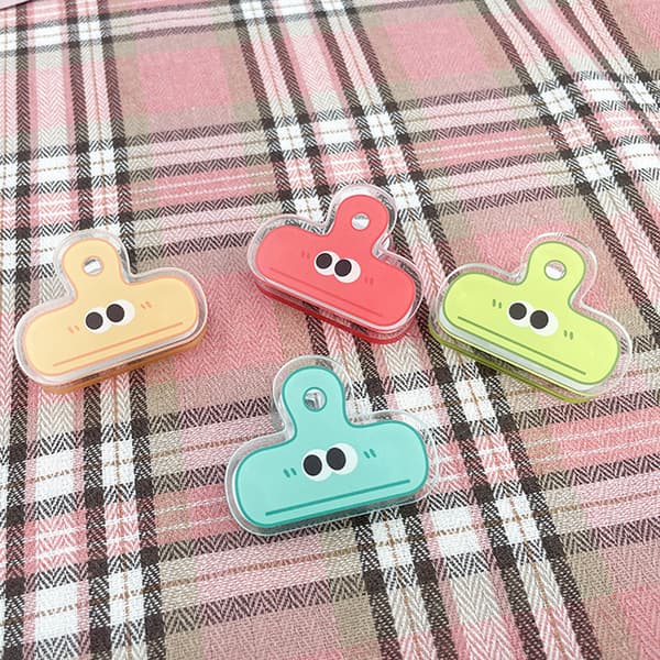 Flerfarget e Face Akryl Binder Clip Planner Clips Papirklemme A1