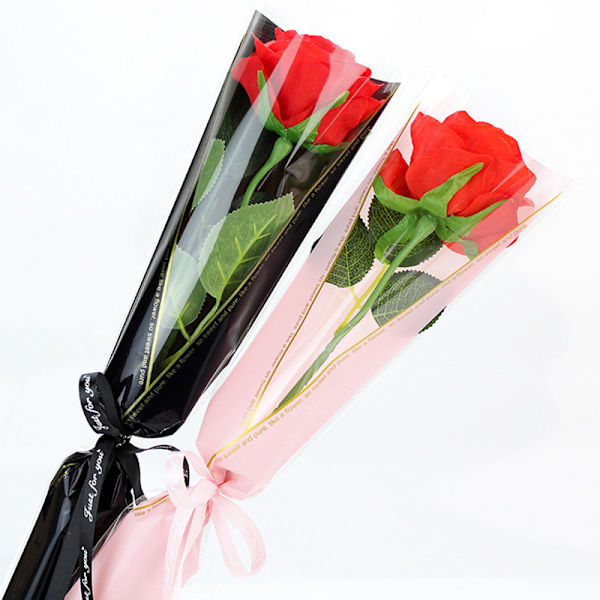 50 stk. Enkelt Rosesleeve Blomsterindpakningspose Buket Emballage Black