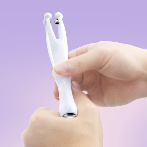 Handhållen Roller Finger Massage Akupunkt Cirkulation Stress Fin White