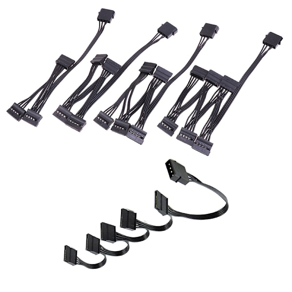 4Pin 1 hann til 3/4/5/6 kvinnelig splitter SATA Power Extension Har 1(1 to 3 way)