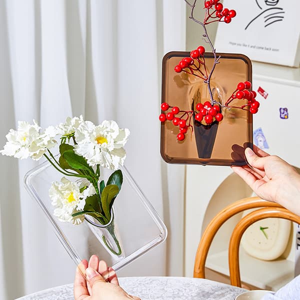 Ramme Blomstervase Klar Akryl Vase Til Blomster 2pcs