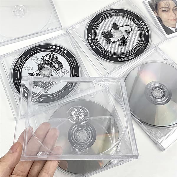 1 stk. Disk CD opbevaringsboks gennemsigtig plast DVD-etui multifunktion Clear