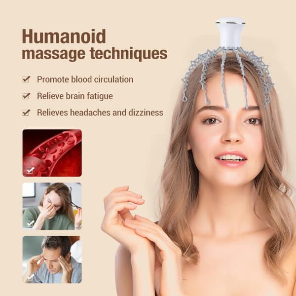 Elektrisk blæksprutte klo hovedbundsmassager Terapeutisk hovedkløer Basic model