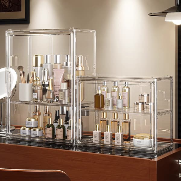 Klar stor makeup-organizer i akryl med låg E