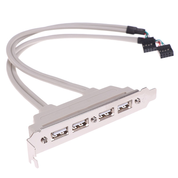 4-porttinen USB 2.0 - 9-nastainen emolevyn otsikon kiinnikkeen jatke