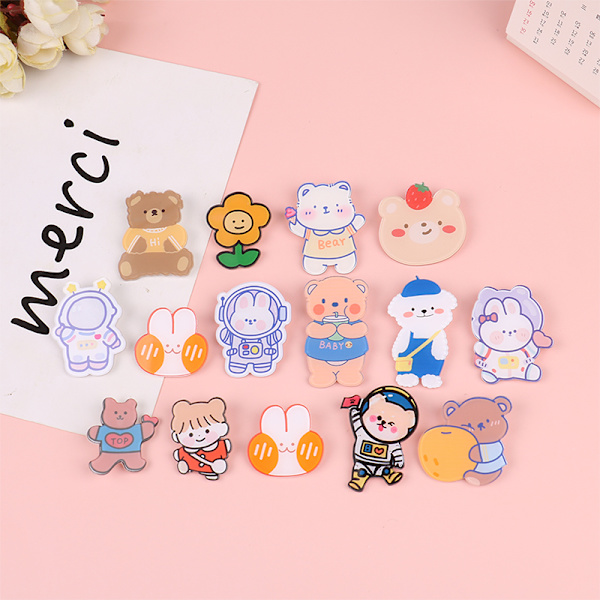 5 stk Kawaii-stil akrylbrosje Studentbrosje Unisex Lapel B 01 random 5pcs