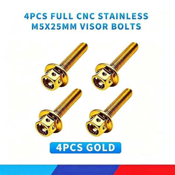 4 st/set full CNC rostfritt M5X25mm visirbultar för NMAX / PCX Blue