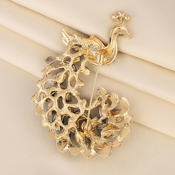 Krystal Rhinestone Peacock Broche Dyrebroche e Pin Jewelry P A1
