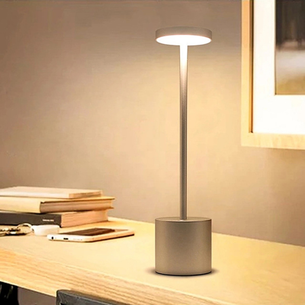 Moderne LED Genopladelig Bordlampe Restaurant Sengebord USB Skrivebord Gold