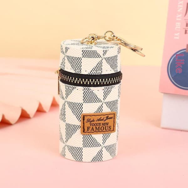 Mini Retro PU Læder Læbestift Etui Med Dekorativt Silketørklæde A2