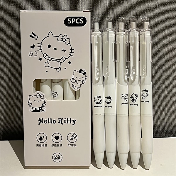 5 st Kawaii Pen Black Ink Gel Pens Estetisk brevpapper Pen Set A5