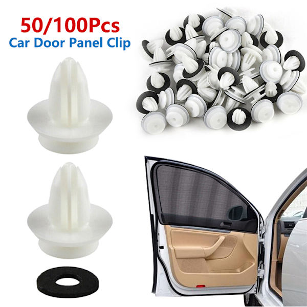 50/100 stk Bildør Panel Clip M/Tetningsring Auto Holder Rask 100PCS