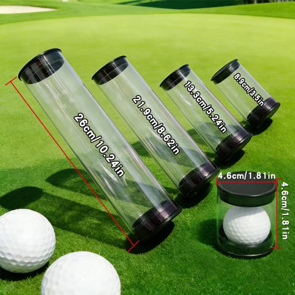 Bärbar golfbehållare Golfbollsrör PC Transparent Runt for 6 Ball
