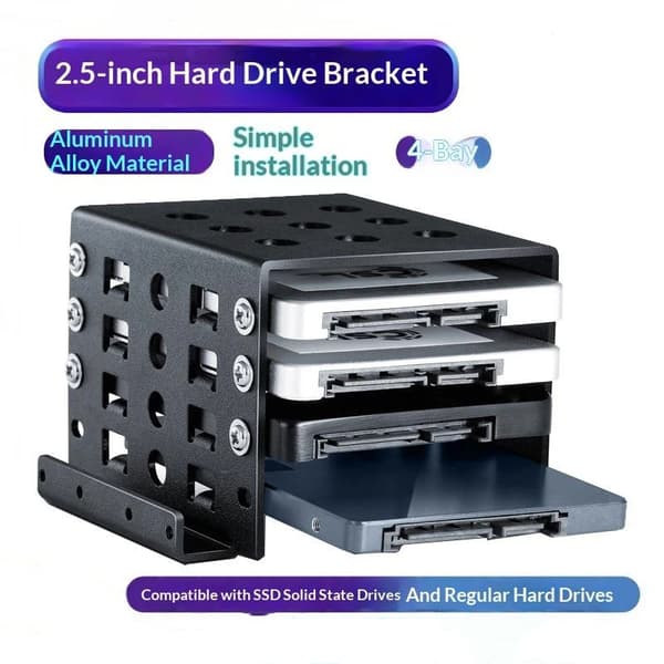 4-brønns 2,5-tommers til 3,5-tommers SSD-harddisk-kabinett Caddy Chass A2