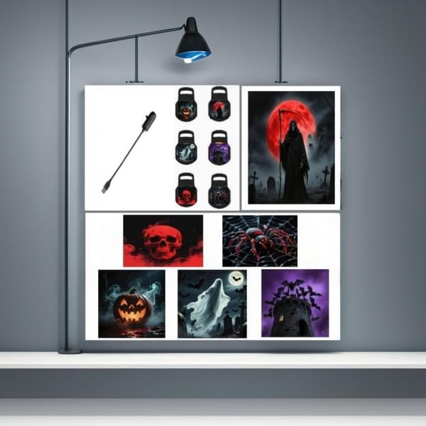 USB Halloween Ghost Skull Nattlampa Omkopplingsbart Mönster LED Pr B