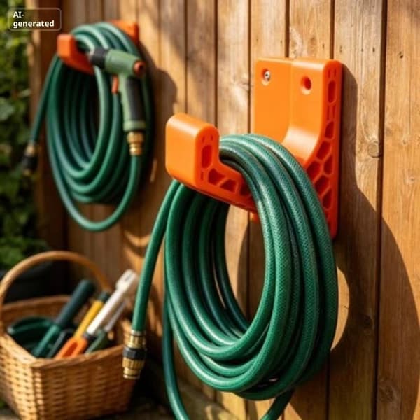 Kraftig vægmonteret krog multifunktionel opbevaringsholder til slanger Orange