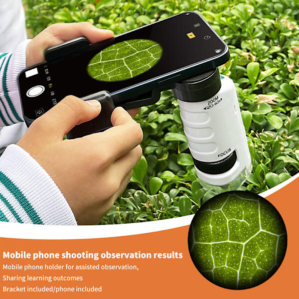 Kids Science Props 60x-120x mini håndholdt mikroskop børn S Green