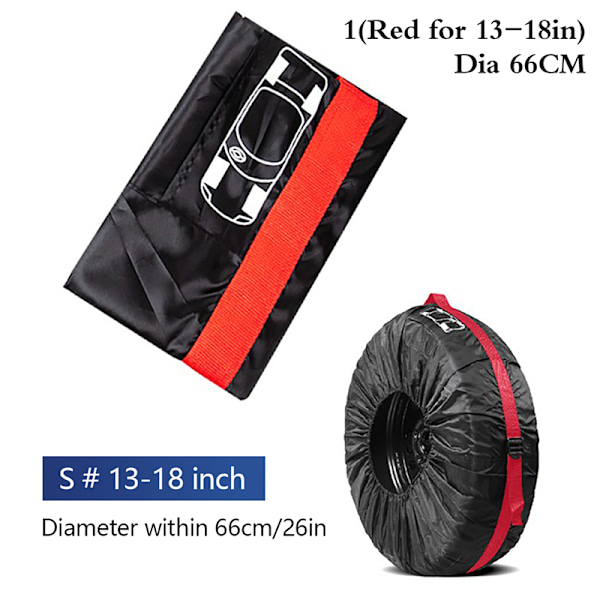 Dæk Cover Case Bil Reserve Dæk Cover Opbevaringsposer til biler Whee 1(Red for 13-18in)