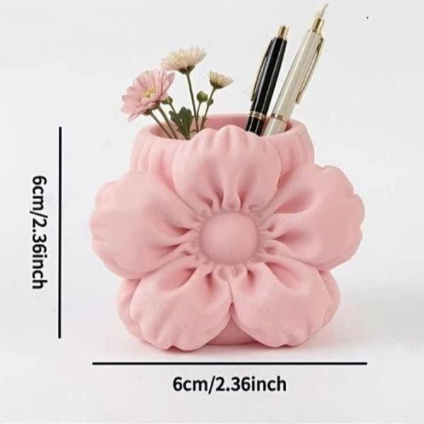 3D-printad sminkborsthållare i sidenblommaform för sminkbord A1