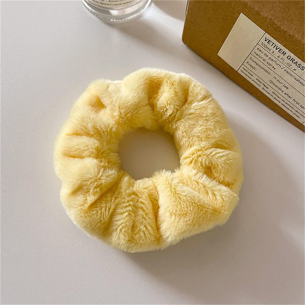 Winter Warm Soft Hair Scrunchies Dame e Plush Elastic Multicol Yellow