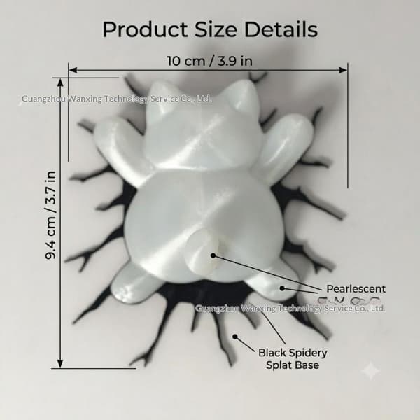 3D-print tegneseriekat, der støder ind i en væg køleskabsmagnet