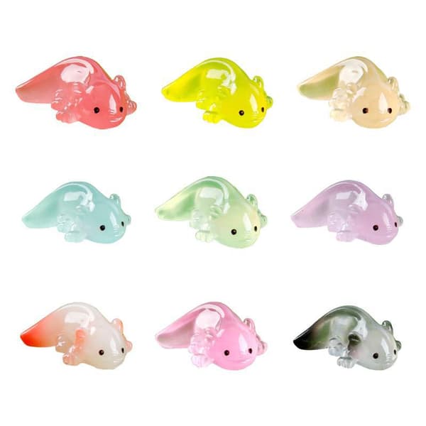10 stk. Kawaii Mini Salamander Figurer Lysende Til Have Akva A3