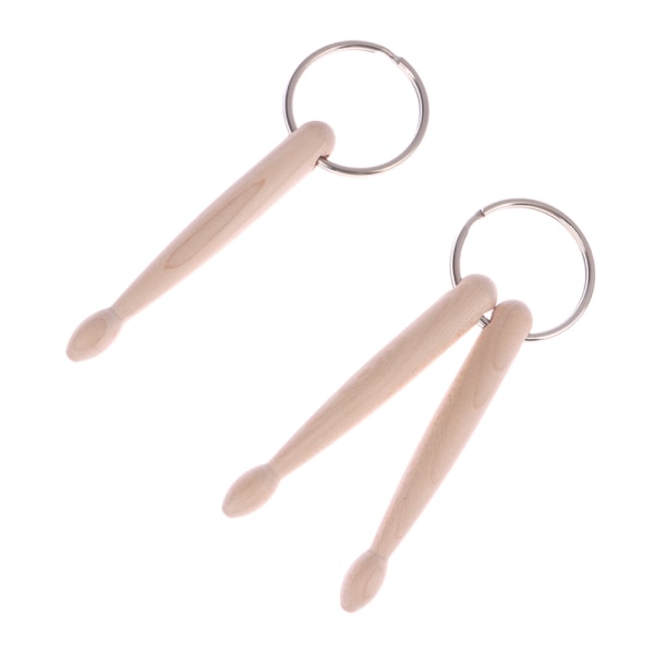 Mini Drum Sticks Nøglering Træ Drumsticks Nøglering Keyfob B