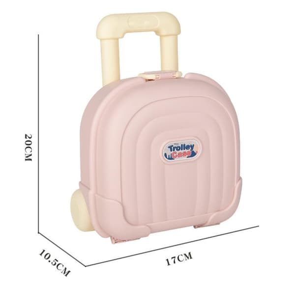 Mini e Børne Trolley Opbevaringskasse Holdbar Tyk Skal Stor Kapacitet Pink S