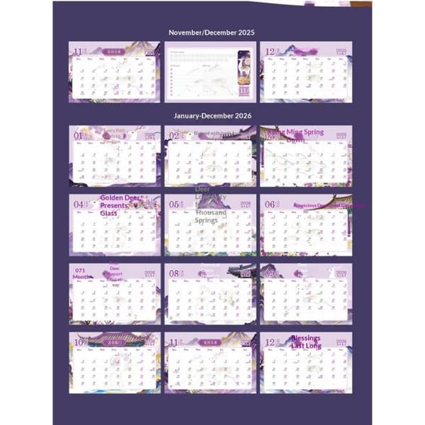 2026 Ny Skrivebordskalender Retro Stor Skrivebordskalender Årlig Til A2