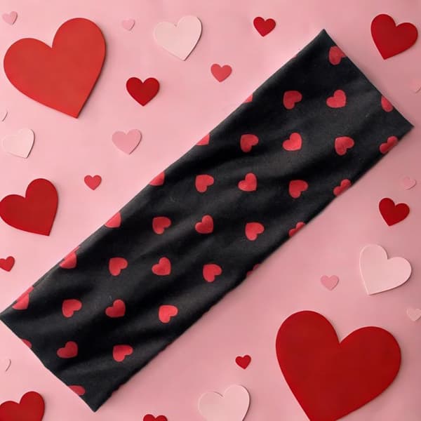 Nye kærlighedstrykte Valentinsdag hårbånd sød pige tilbehør Black