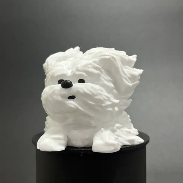 Vindblåst hundfigur valpprydnad realistisk fluffig bedårande A1