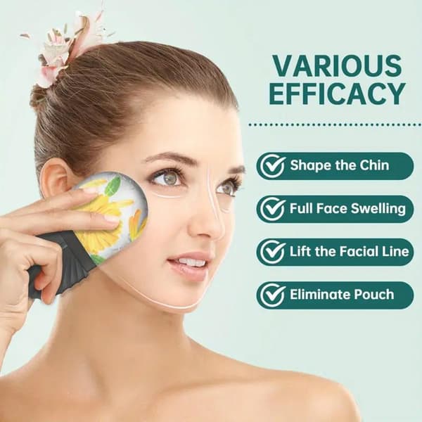 Silikone Ansigtsisrullemåtte Ansigtsmassager & Gua Sha Rulle Pink 2