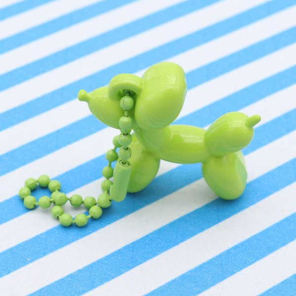 Mini e Balloon Dog nøkkelring Cartoon Candy Color Valpe Bag Key R Green