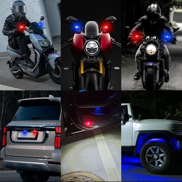 2 stk. motorcykelspejllys LED-spotlight advarselsblinklys