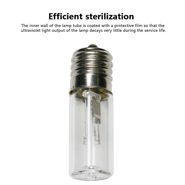 1Pc E17 Ultrafiolett skruelampe bakteriedrepende rørdesinfeksjon For 1pc