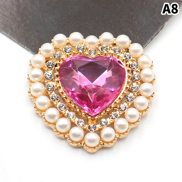 27*26mm Peach Heart Alloy Pearl Rhinestone Akryl Gift Box Clo A8